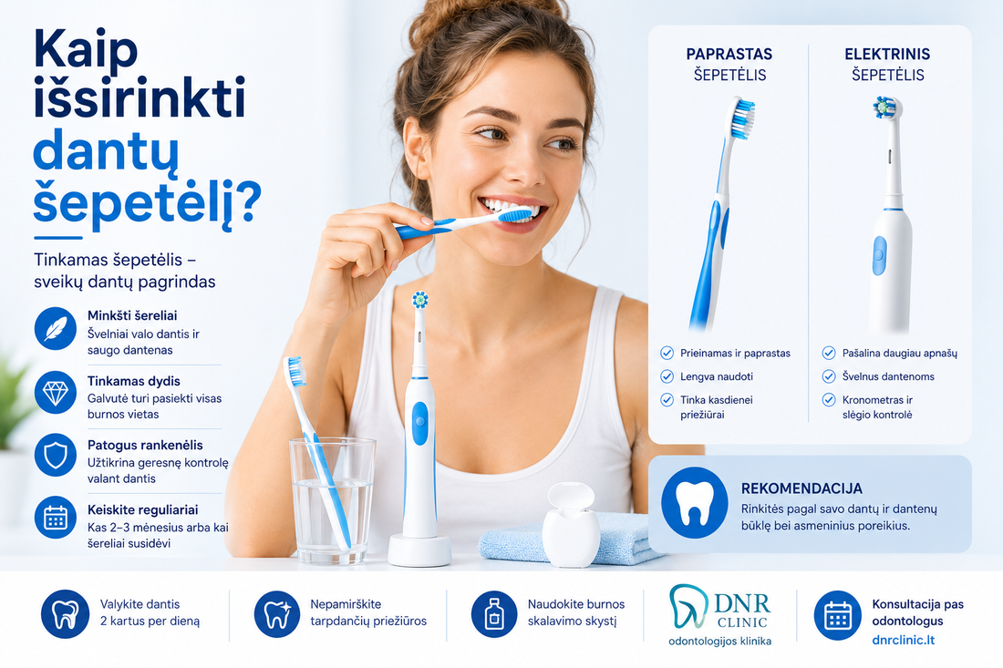 Kaip išsirinkti dantų šepetėlį?