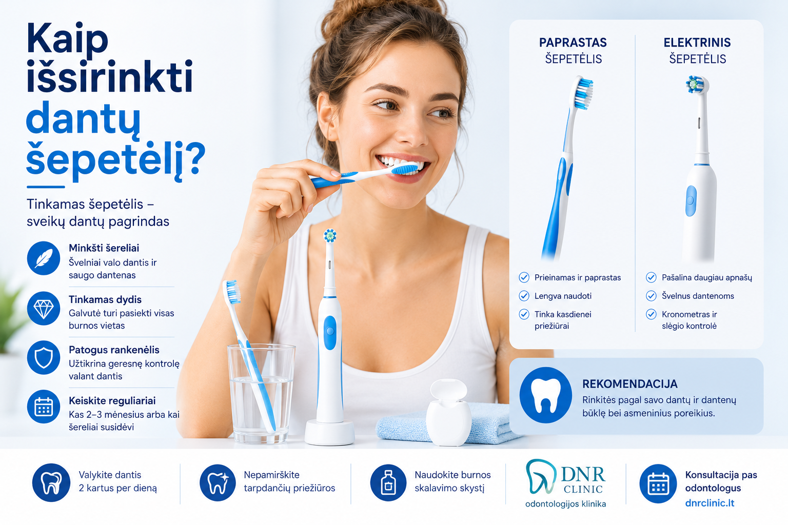Kaip išsirinkti dantų šepetėlį?