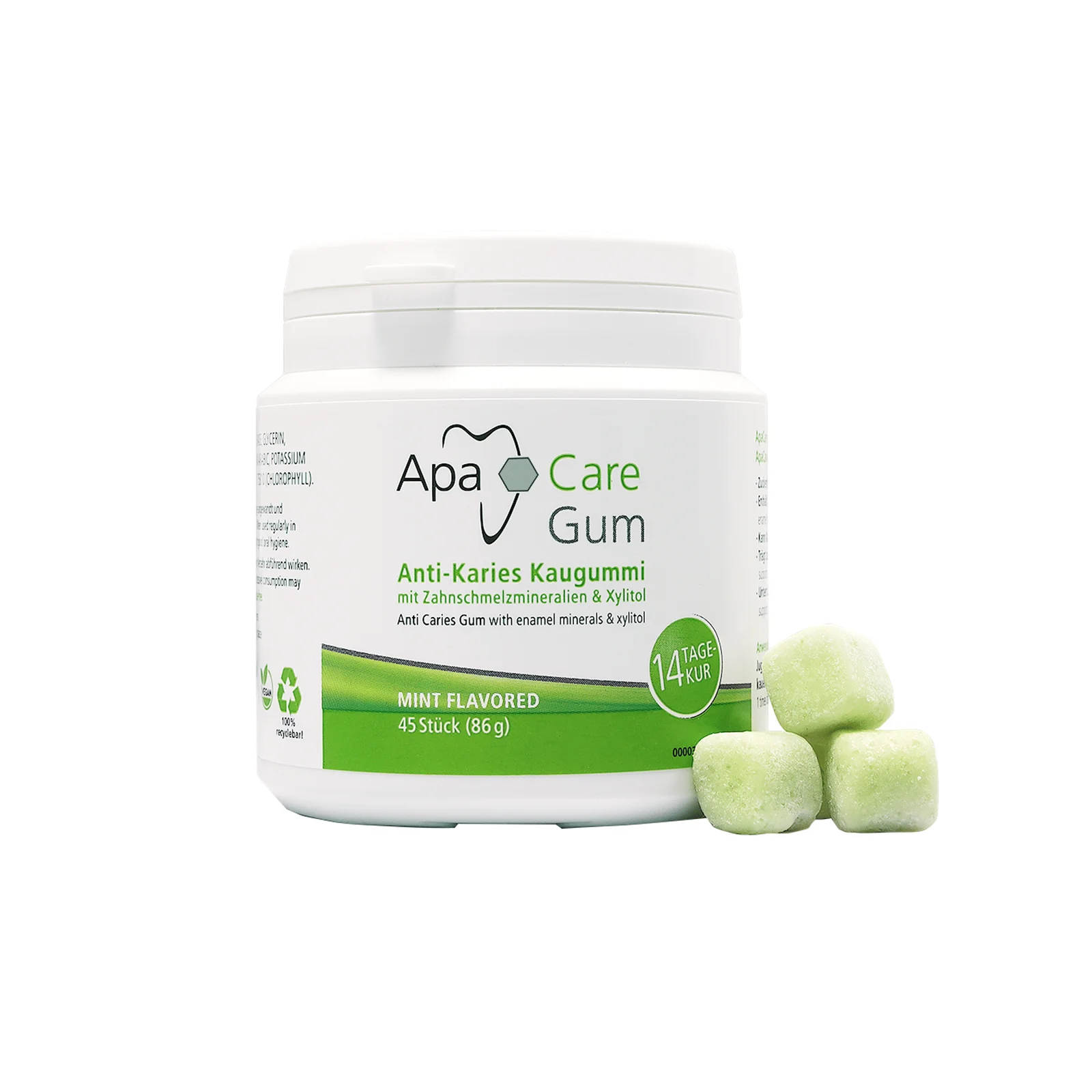 ApaCare Gum kramtomoji guma su ksilitoliu, 45 dražė
