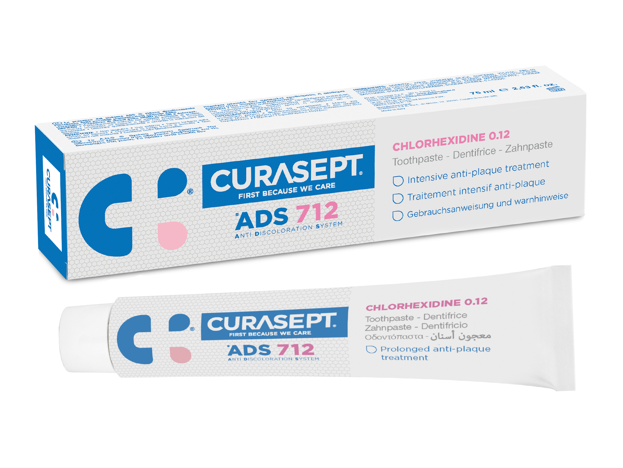 Curasept ADS 712 dantų pasta su chlorheksidinu 0.12 %, 75 ml