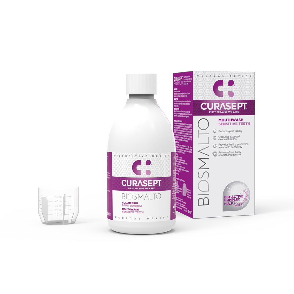 Curasept Biosmalto Sensitive burnos skalavimo skystis, 300 ml