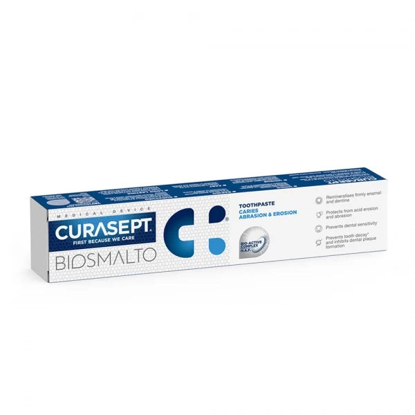 Kasdienė dantų pasta, CURASEPT Biosmalto Caries abrasion and erosion, 75 ml – produkto nuotrauka