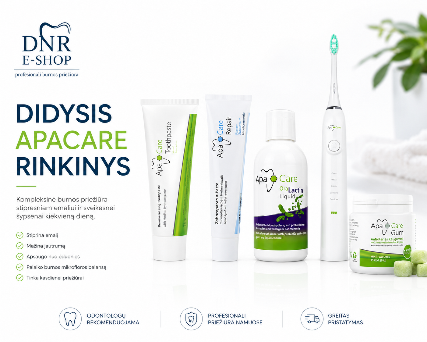 Didysis ApaCare burnos priežiūros rinkinys