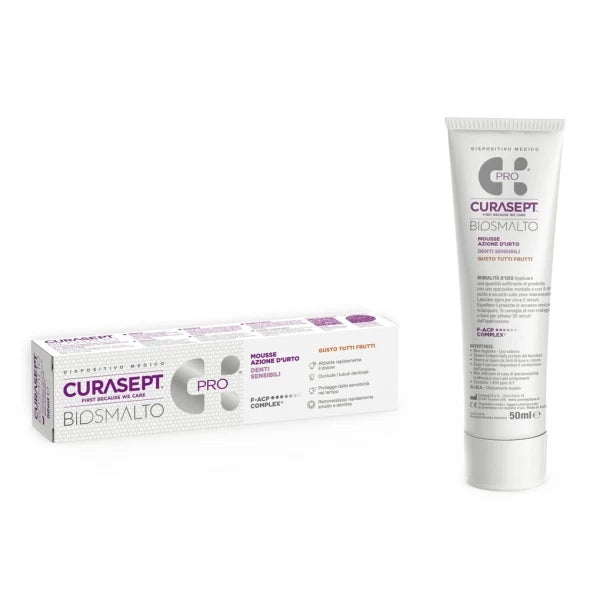 Curasept Biosmalto Sensitive dantų gelis jautriems dantims, įvairių vaisių skonio 50 ml