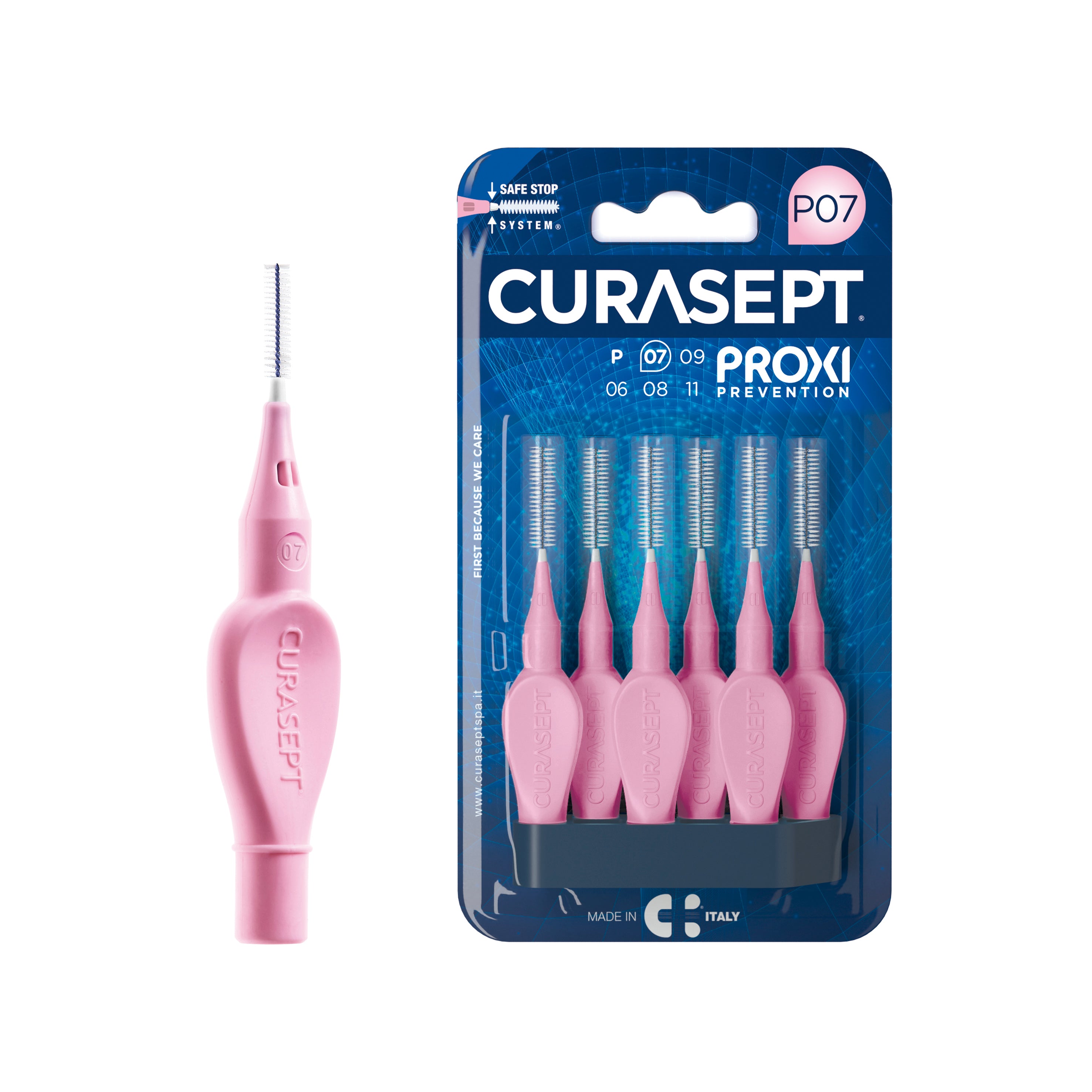 CURASEPT PROXI PREVENT P07 tarpdančių šepetėliai 0,7 mm, 6 vnt