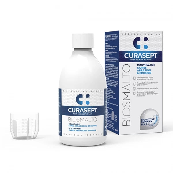 Curasept Biosmalto Caries & Erosion burnos skalavimo skystis, 300 ml