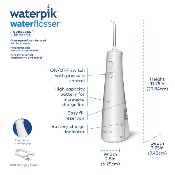 Waterpik WF-21 Cordless Enhance bevielis burnos irigatorius